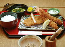 熟成ロースと大海老フライ膳
